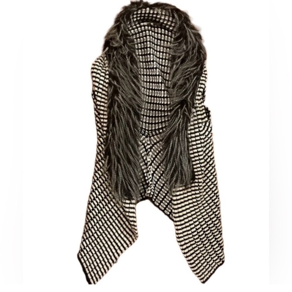 TEMPO PARIS FAUX FUR OPEN FRONT CARDIGAN SIZE S/M - Picture 6 of 8